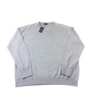 Galvin Green Carl V-Neck Merino Wool Men's Sweater Grey 3XL NWT G115507B9
